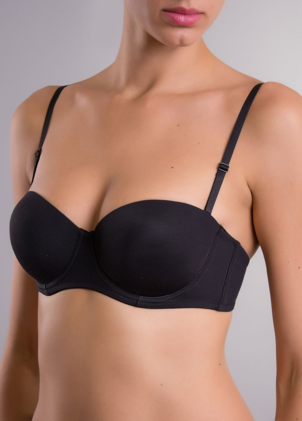 Чорний балконет бюстгальтер a 6360 b Acousma з кісточками нейлон