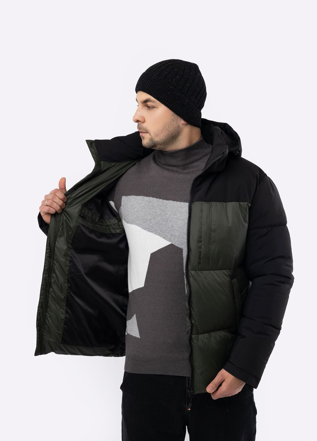 Оливковая (хаки) зимняя мужская куртка цвет хаки цб-00220284 Remain