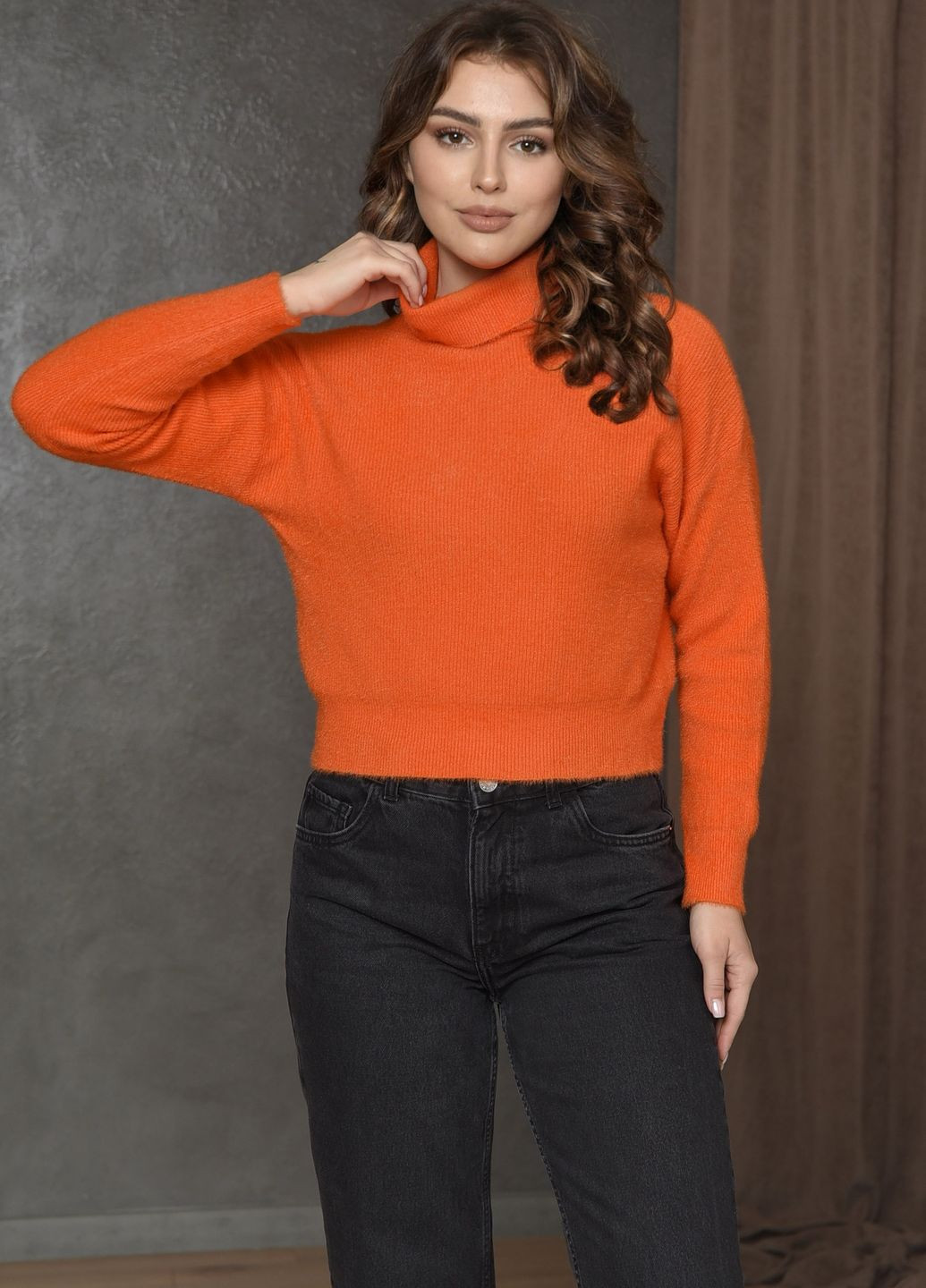 Оранжевый демисезонный свитер женский оранжевого цвета размер 44 джемпер Let's Shop