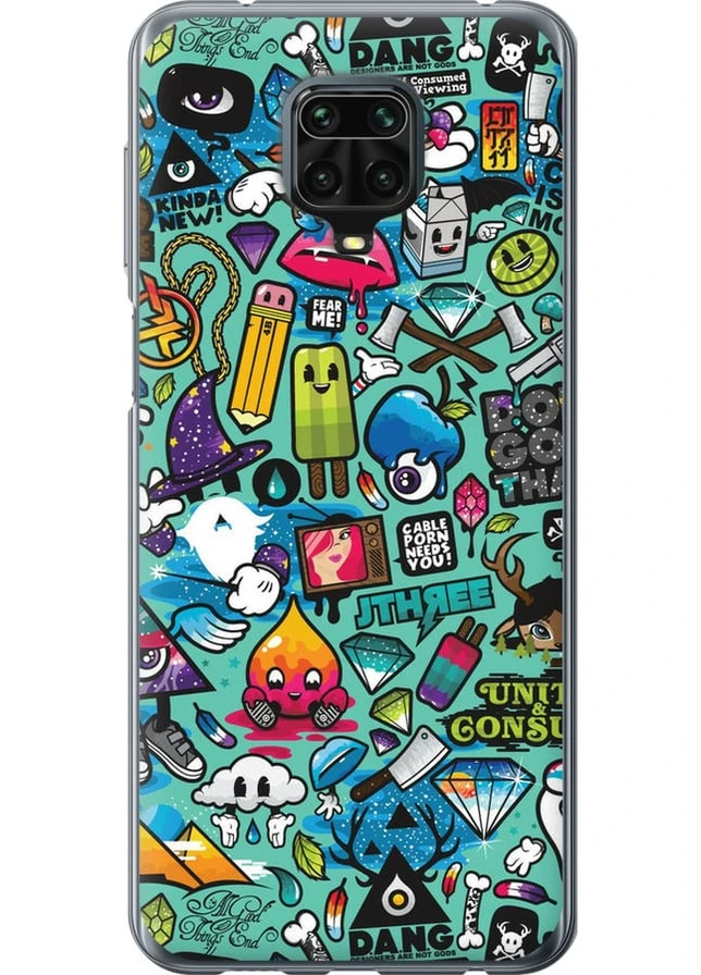 2D пластиковий чохол 'Стікер бомбінг 1' для Endorphone Xiaomi Redmi Note 9 Pro (258082563)