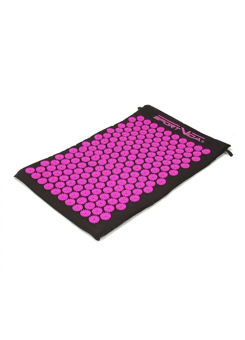 Коврик акупунктурный с валиком Аппликатор Кузнецова 66 x 40 см SV-HK0352 Black/Pink SportVida (258454075)