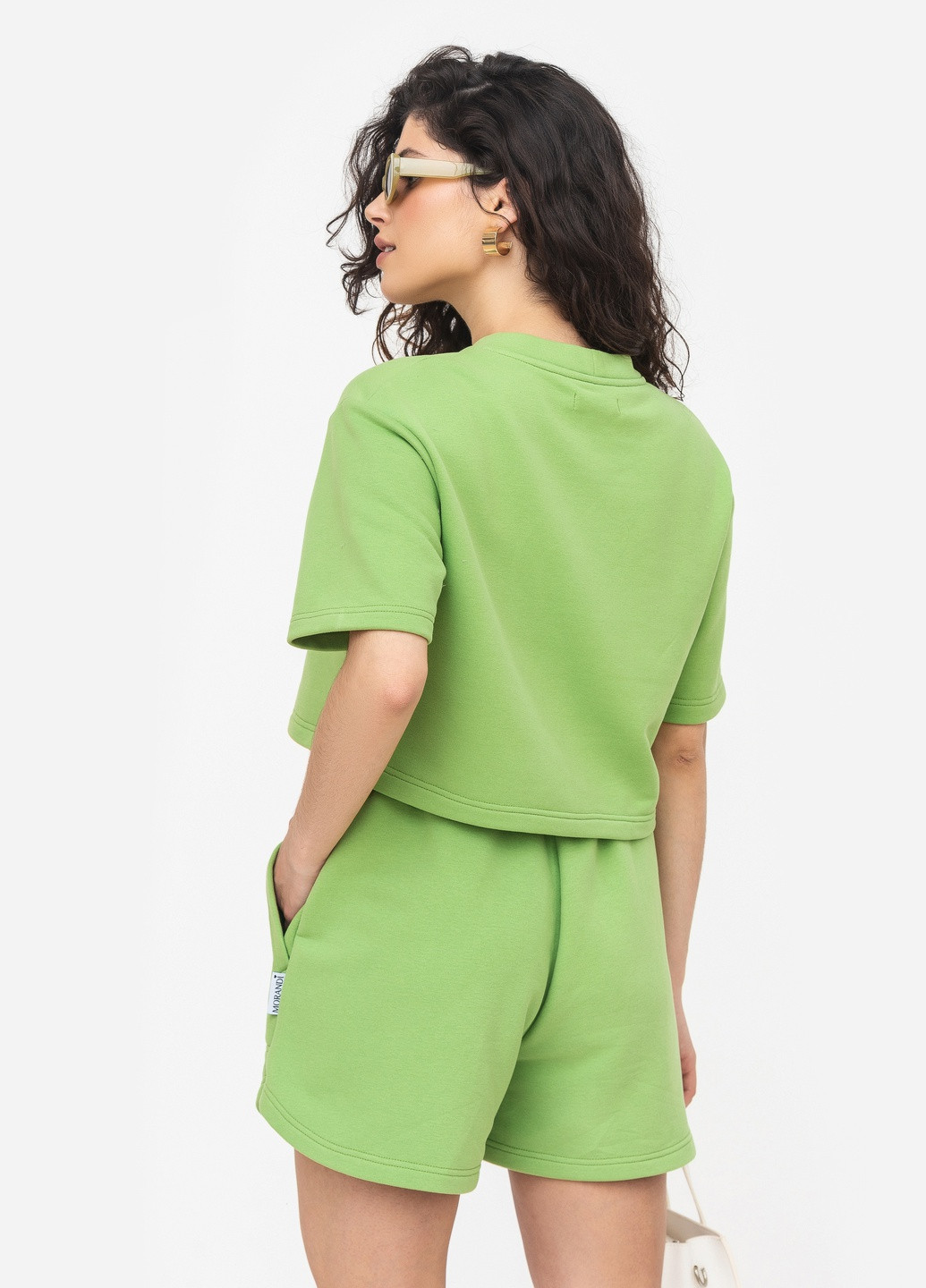 Зелена всесезон коротка футболка трьохнитка зелений чай з коротким рукавом MORANDI