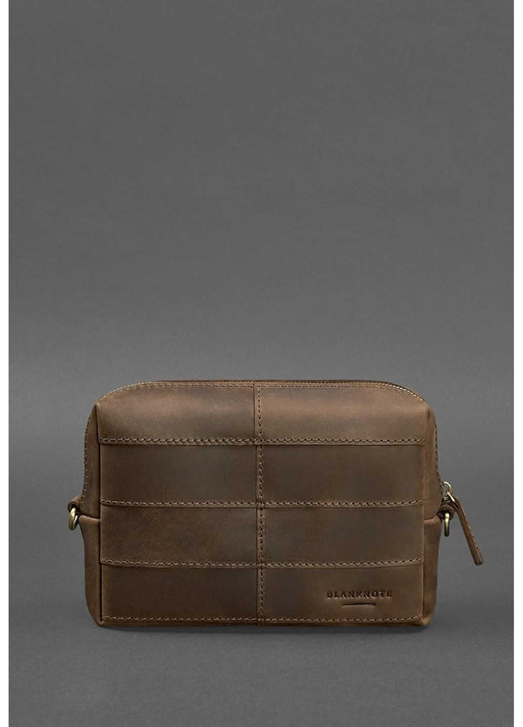 Жіноча шкіряна косметичка 3.1 Темно-коричневий Божевільний кінь BN-CB-3-1-O BlankNote (263519100)