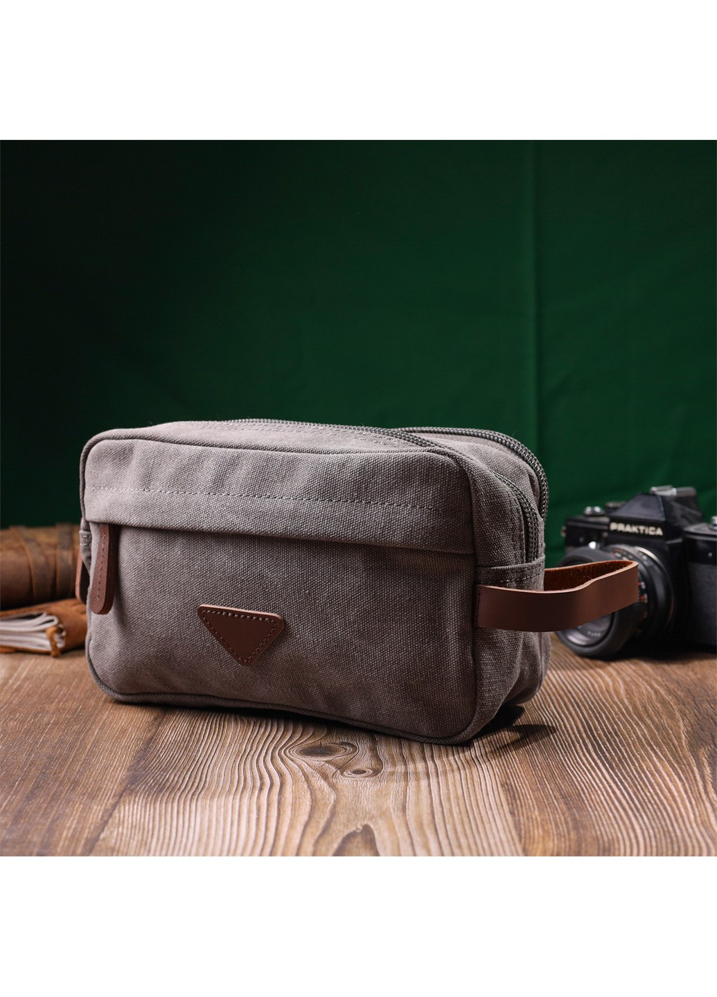 Удобная мужская барсетка на два отделения из качественного текстиля 22230 Серый Vintage (267948760)