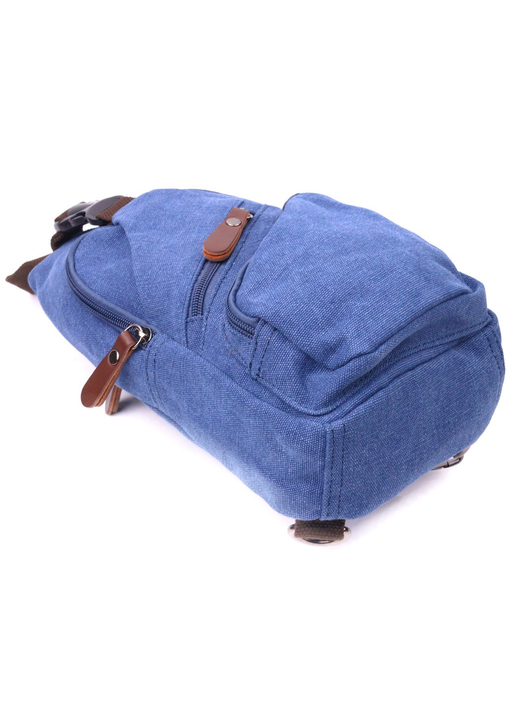 Сумка з USB кабелем через плече із щільного текстилю 21224 Синя Vintage (258267813)