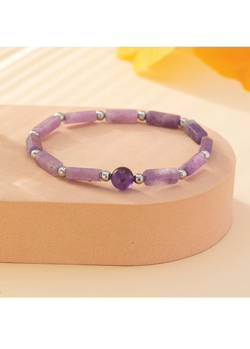 Женский фиолетовый браслет из натурального аметиста No Brand (259215378)