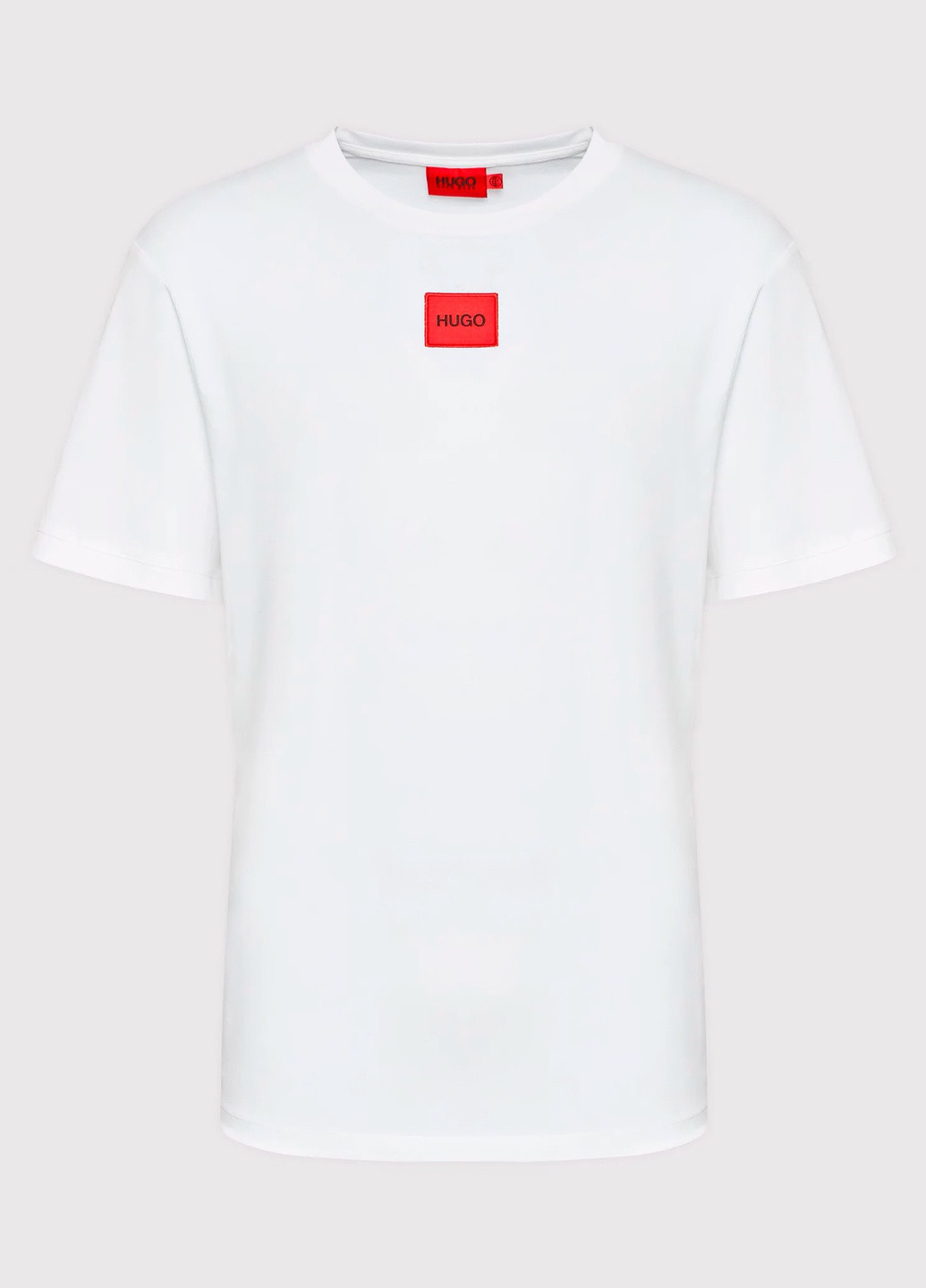 Біла футболка базова чоловіча чорна Hugo Diragolino