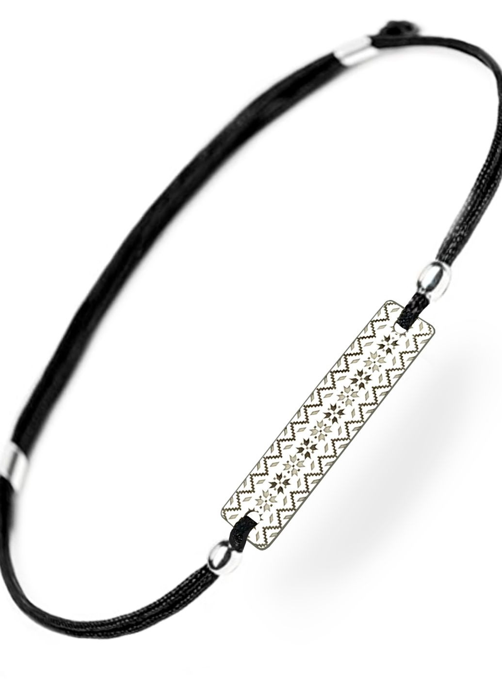 Срібний браслет Чорна Вишиванка «Кривий РІг» регулюється родоване срібло Family Tree Jewelry Line (266422824)