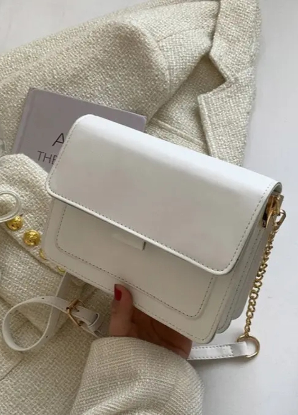 Женская классическая сумочка через плечо кросс-боди белая No Brand (257007444)
