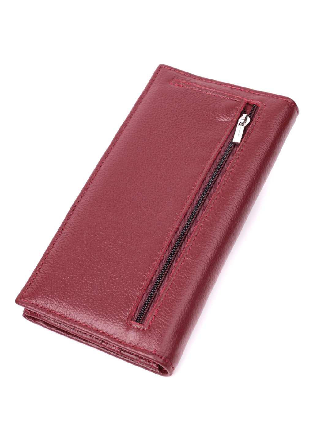 Женский вместительный вертикальный кошелек на магнитах из натуральной кожи 22541 Бордовый st leather (277980530)