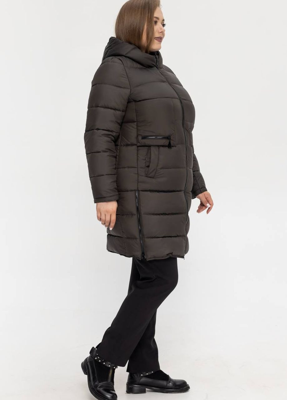 Оливковая (хаки) демисезонная женская куртка демисезонная большого размера SK