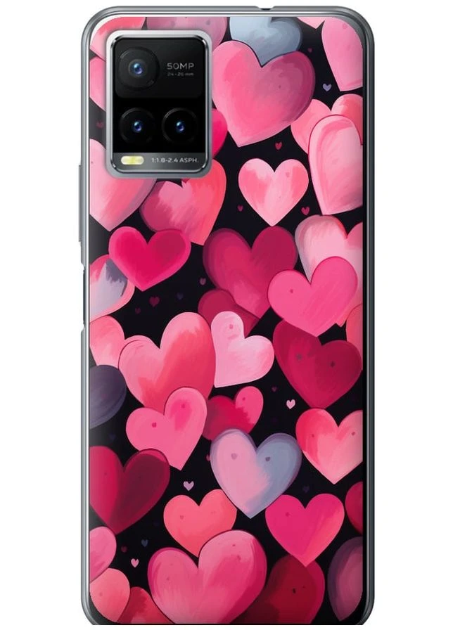 Силіконовий чохол 'Сердечка 4' для Endorphone Vivo Y33s (267237948)