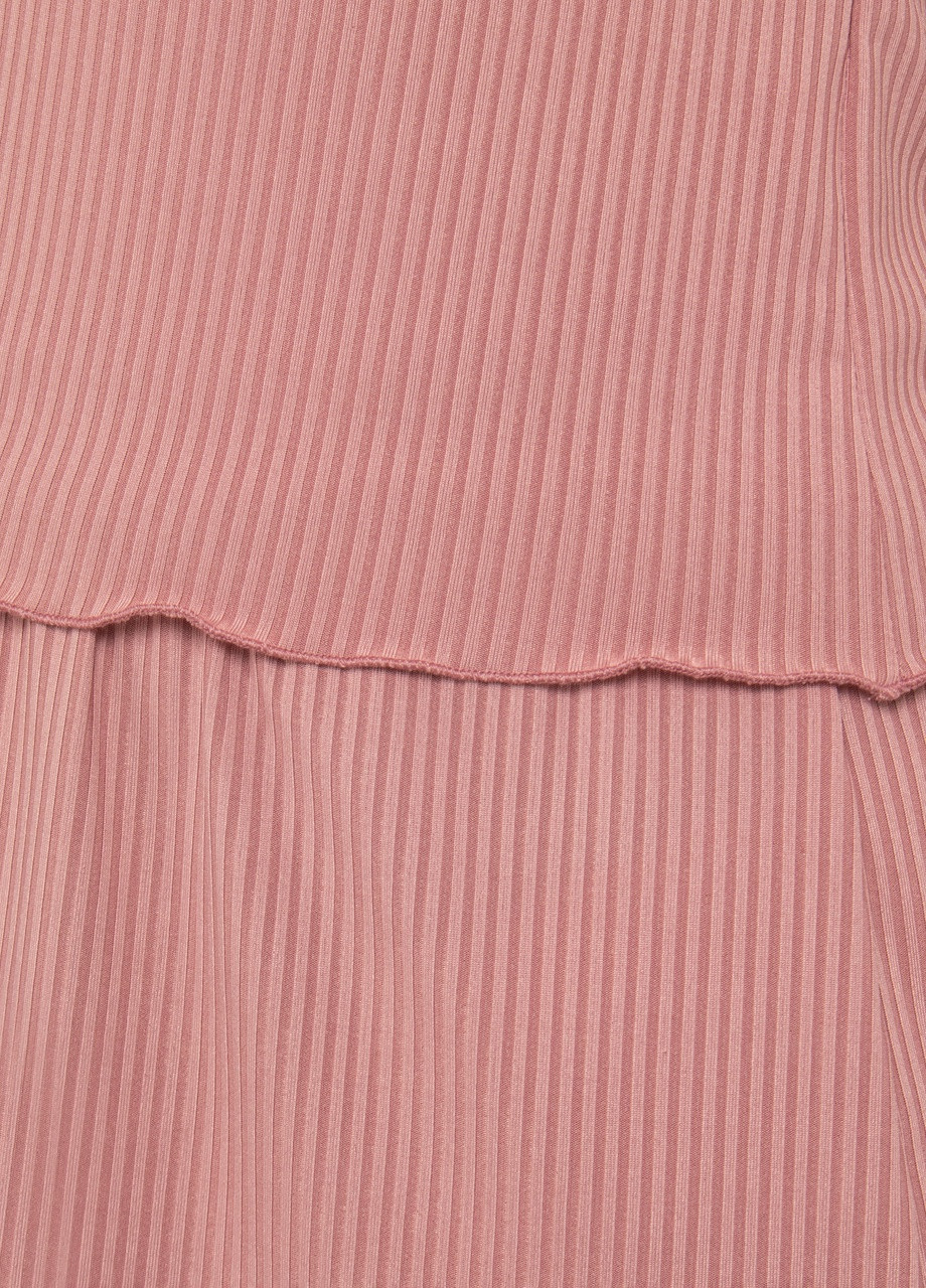 Розовая всесезон пижама женская рубчик футболка с шортами розовая пудра Maybel