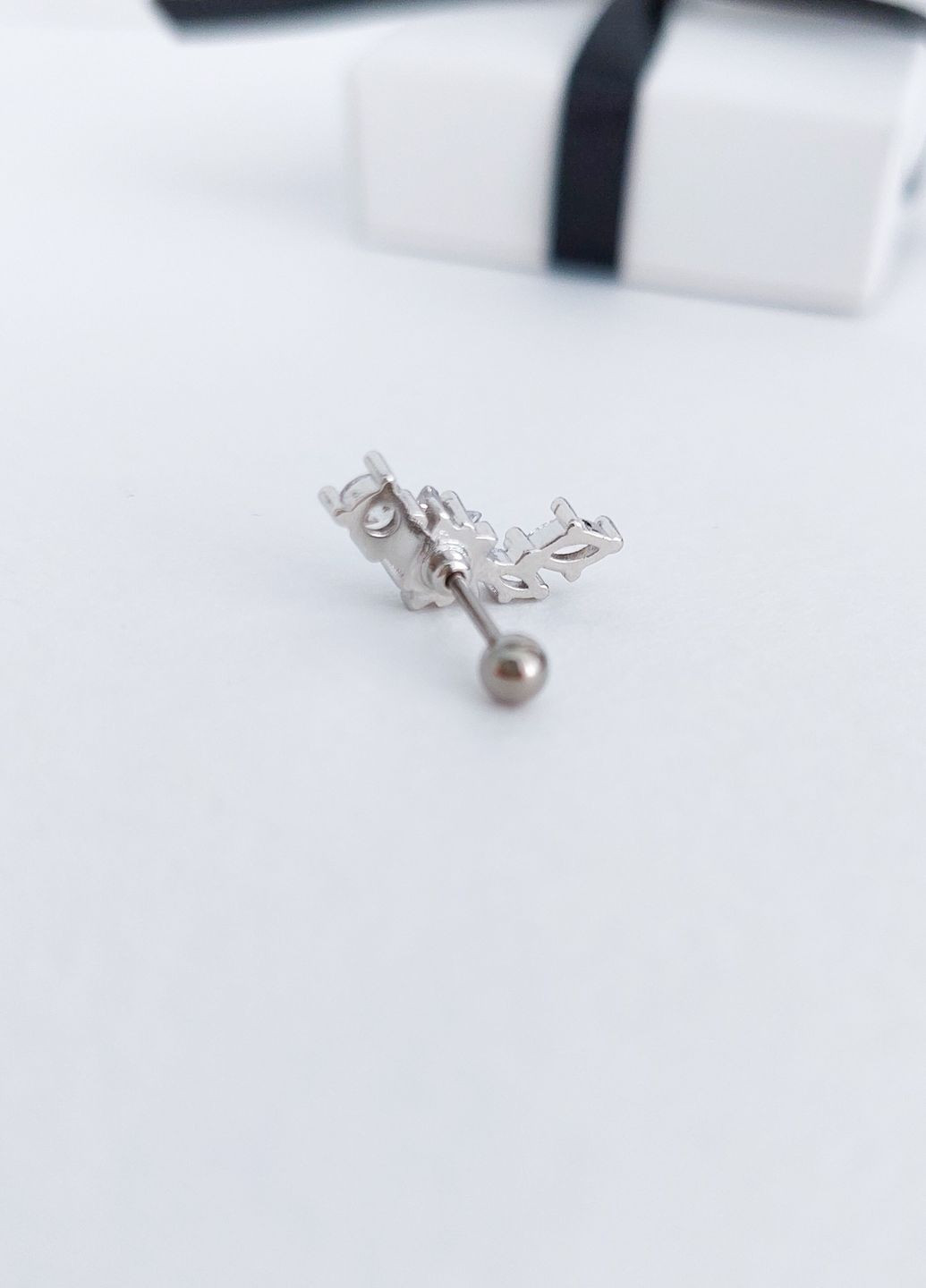 Серьга для пирсинга уха, хряща, хеликса MK1197-31 серебряный DeKolie (262448884)