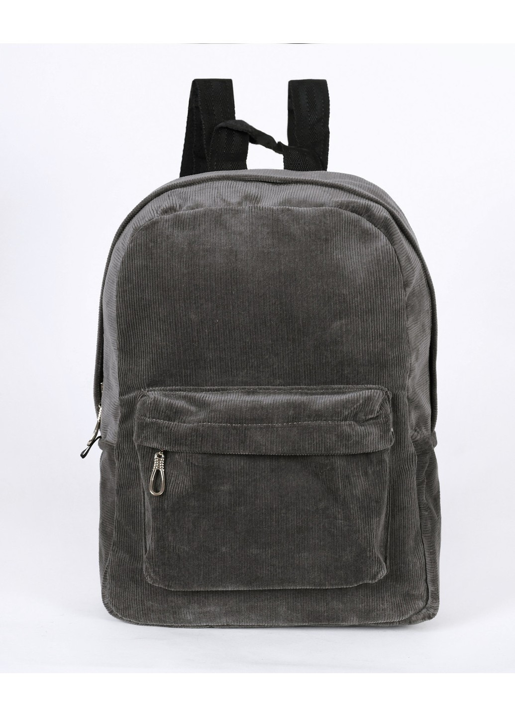 Жіночий невеликий міський рюкзак з вельветової тканини темно сірого кольору No Brand (258591339)