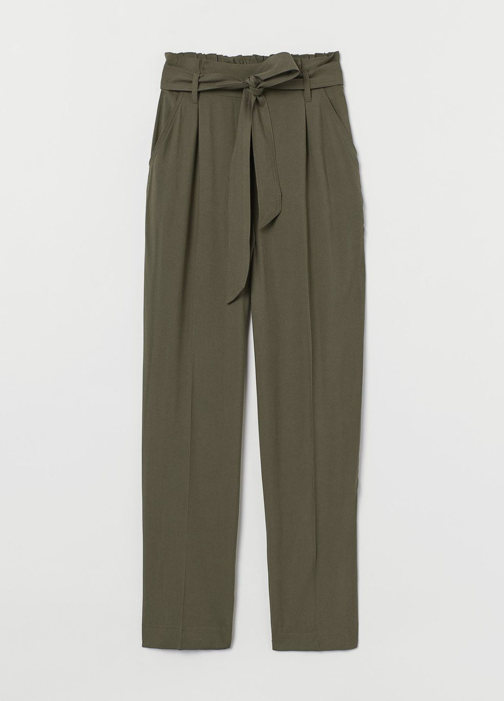 Темно-зеленые кэжуал летние брюки H&M
