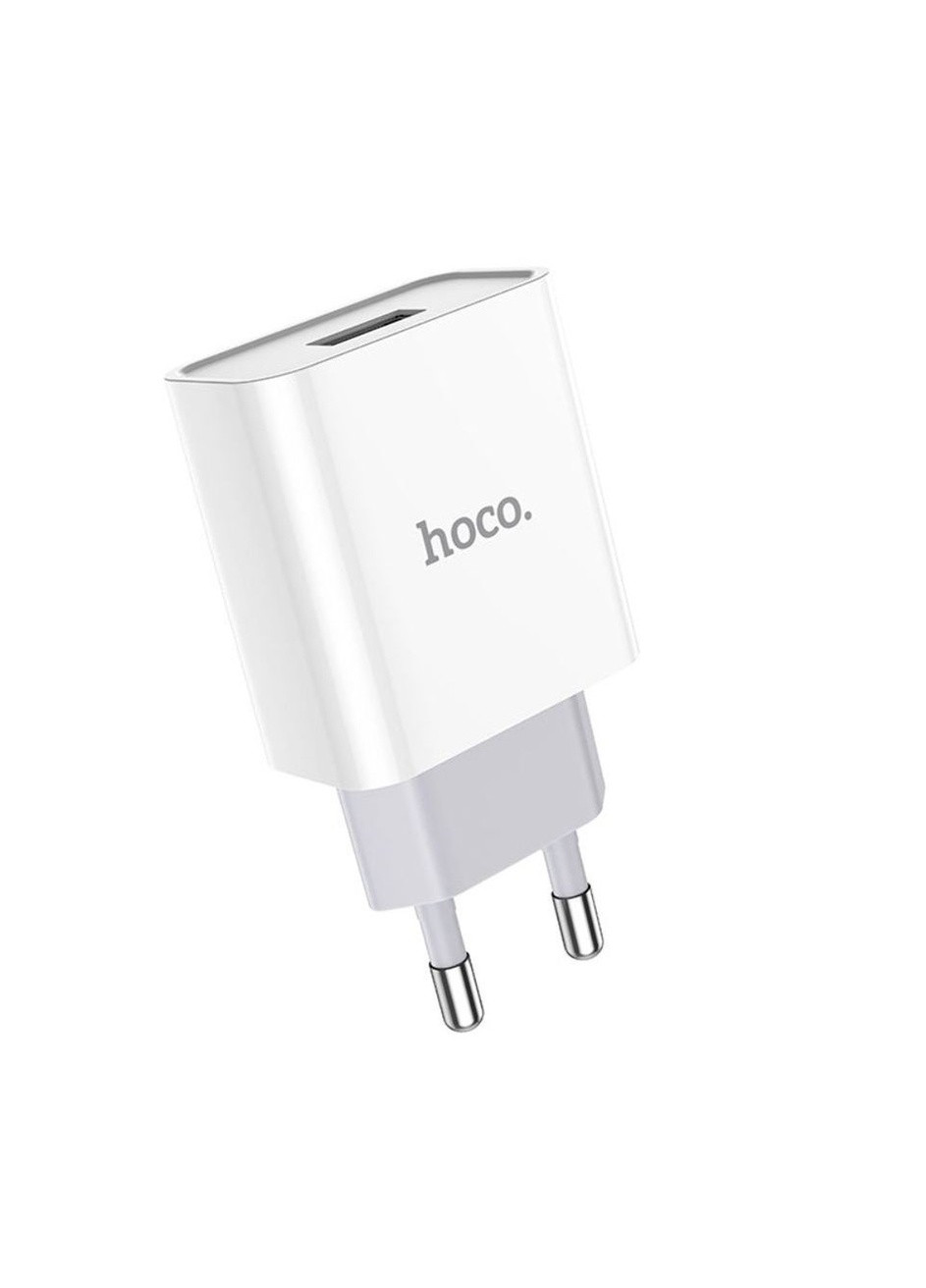 Мережевий зарядний пристрій C81A 1 USB 2.1A колір білий ЦБ-00215834 Hoco (259442925)