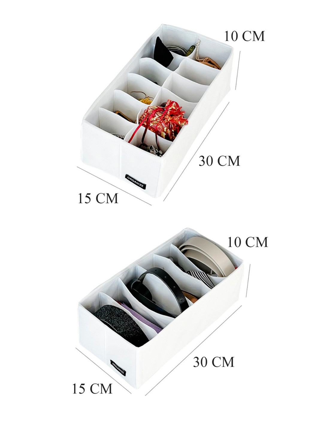 Набір органайзерів S для білизни й шкарпеток (2 шт., білого кольору) Organize (258826122)