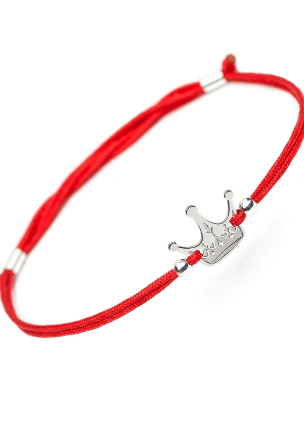 Серебряный браслет Красный на шнурке Корона регулируется Family Tree Jewelry Line (266339296)