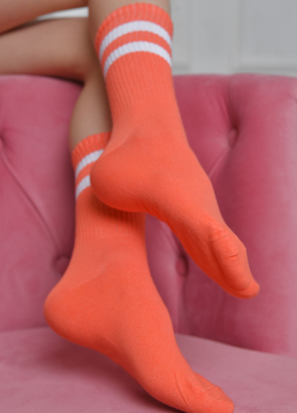 Шкарпетки жіночі високі коралового кольору розмір 36-40 Let's Shop (273176796)