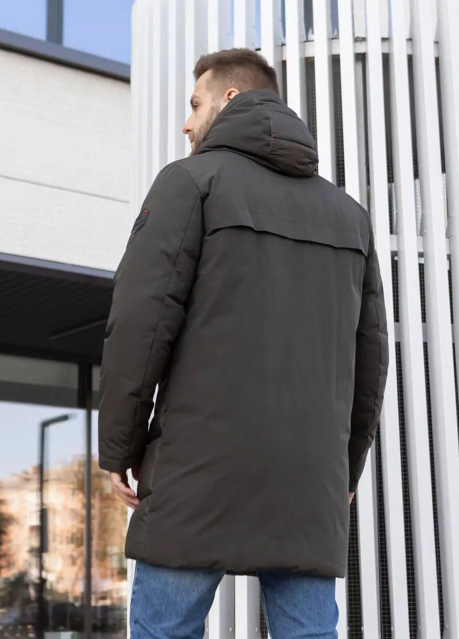 Оливковая (хаки) зимняя зимняя куртка мужская большого размера SK