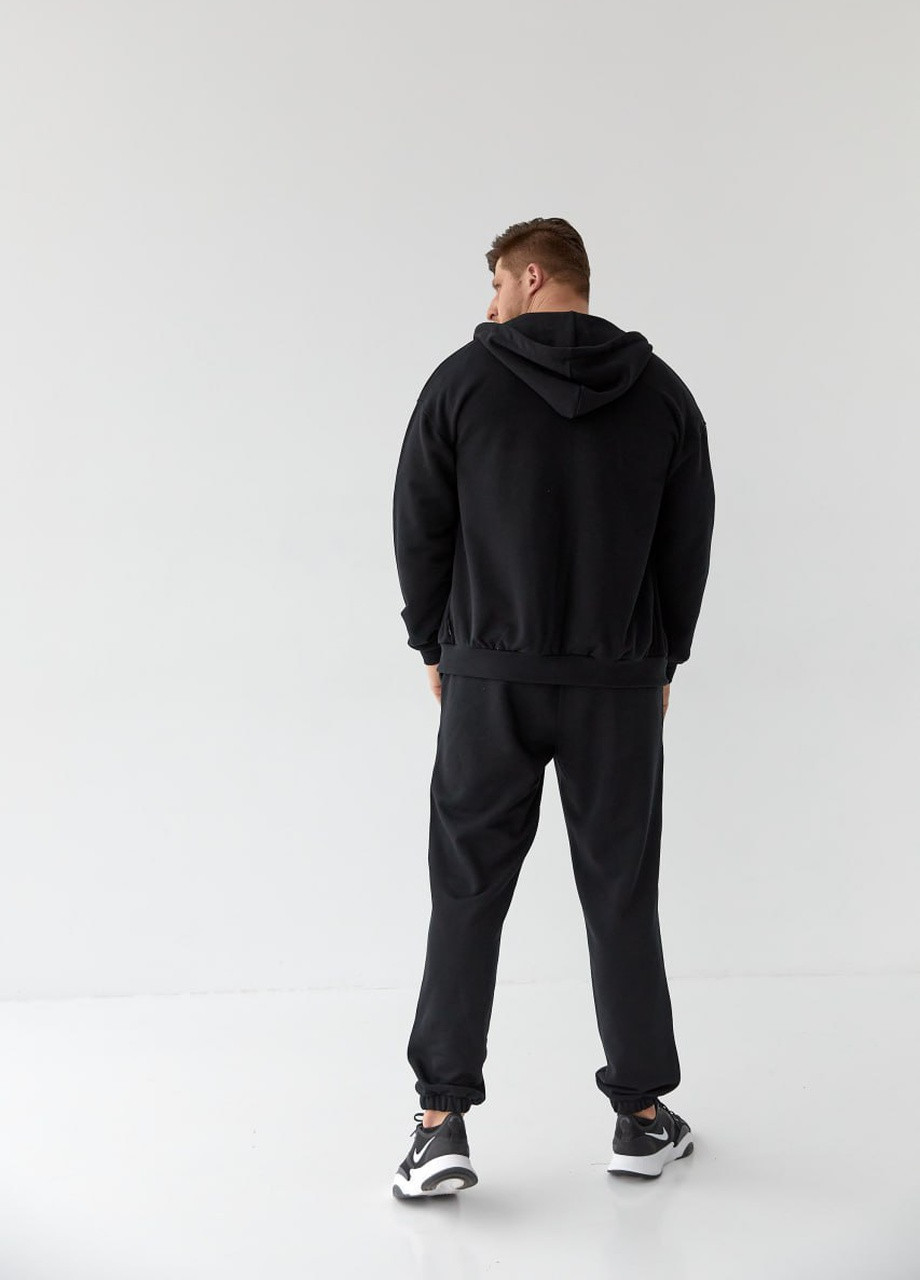 Спортивный мужской костюм на молнии черный 408444 New Trend (259034087)