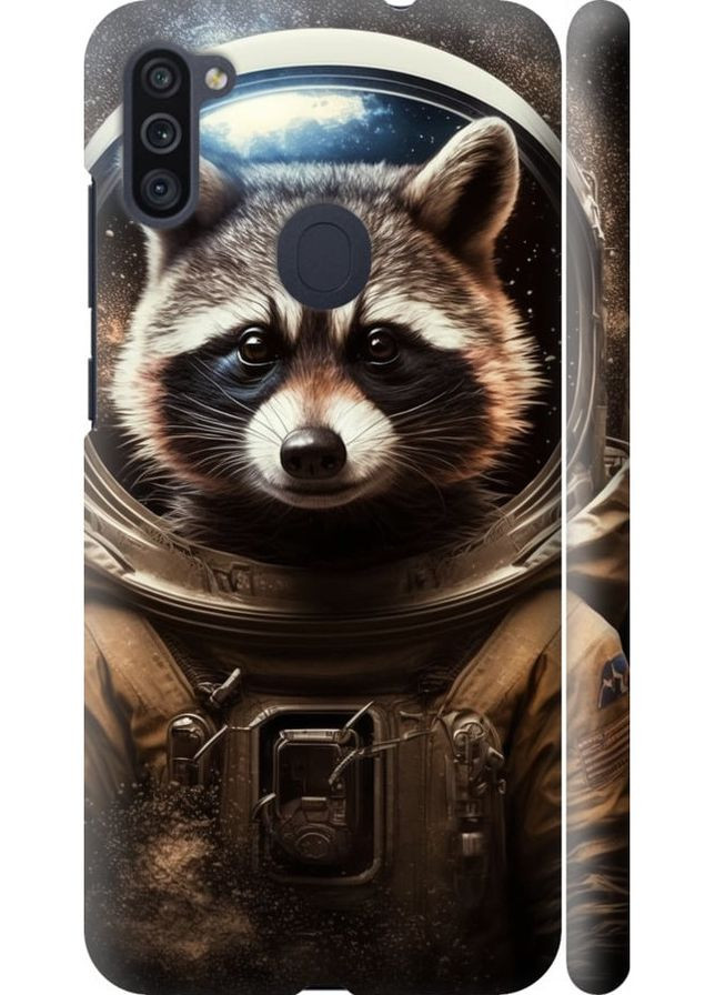 3D пластиковий матовий чохол 'Єнот-австронавт' для Endorphone Samsung Galaxy A11 A115F (276315994)