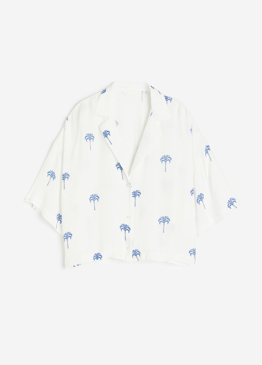 Біла сорочка oversize з короткими рукавами H&M