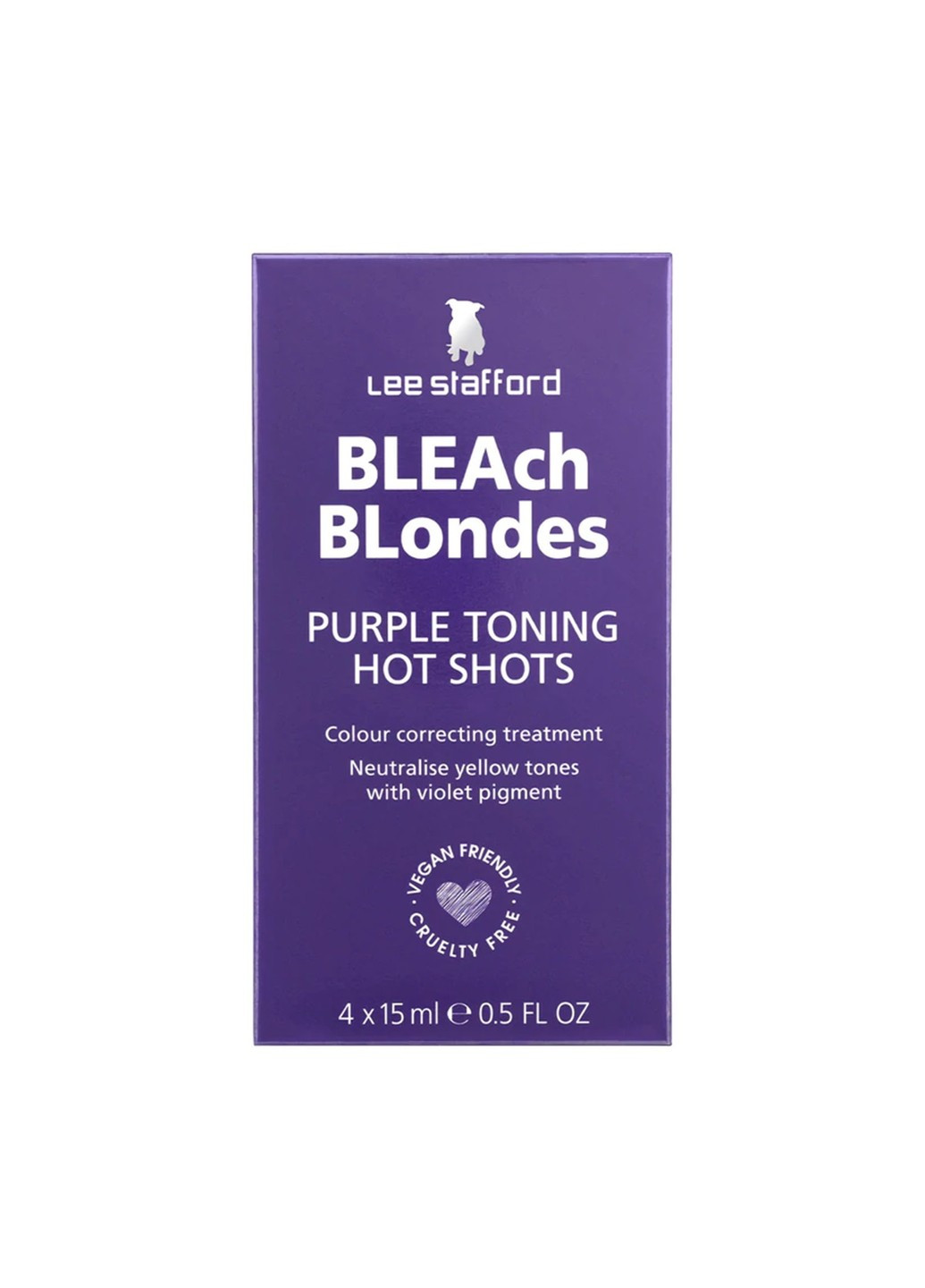Тонуючі фіолетові ампули для освітленого волосся Bleach Blondes Purple Toning Hot Shots 4 x 15 мл Lee Stafford (269237751)