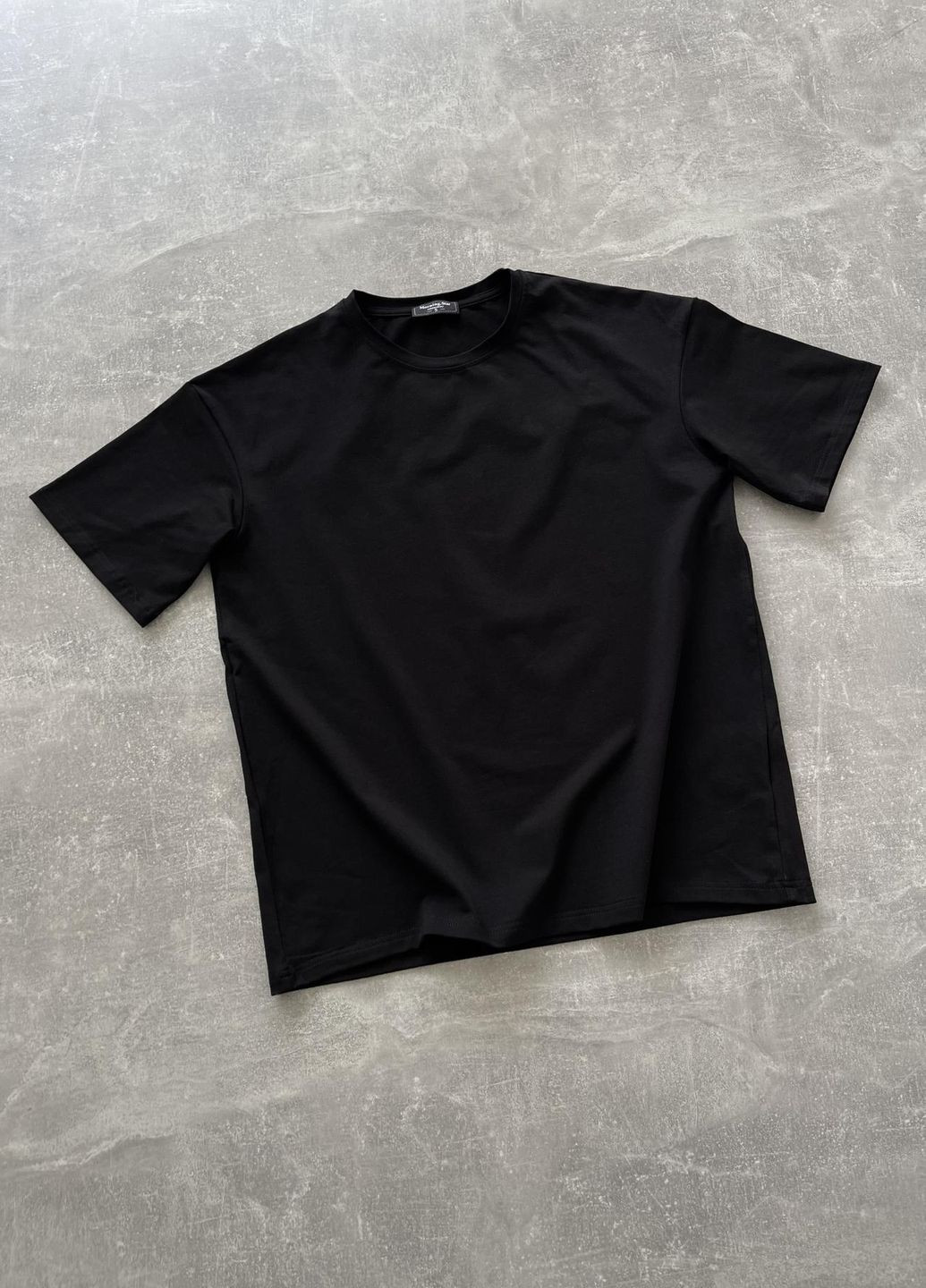 Чорна футболка ms basic оверсайз (чорний) з довгим рукавом Vakko