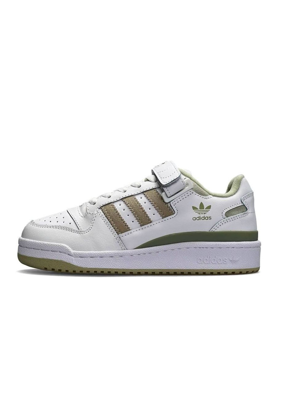 Белые демисезонные кроссовки женские, вьетнам adidas Originals Forum 84 Low New White Olive