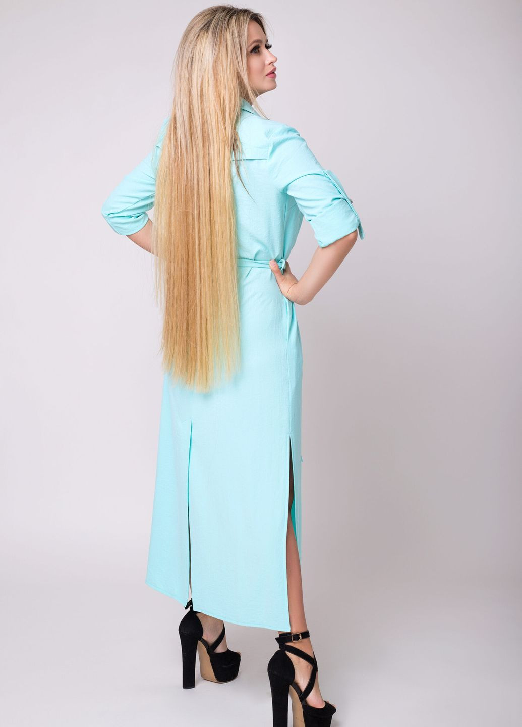 Бірюзова сукня-сорочка лимана бірюзовий Luzana