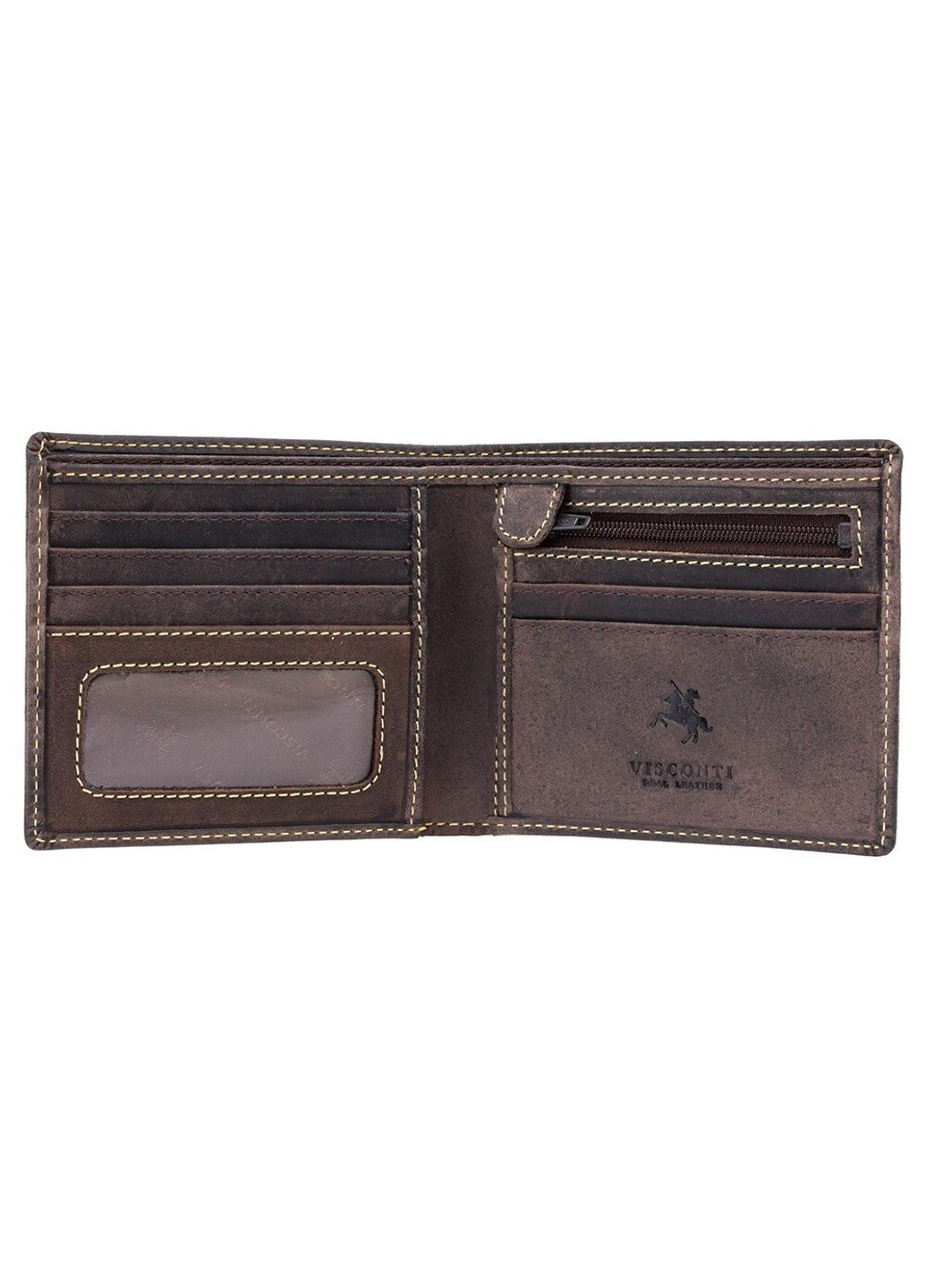 Шкіряний чоловічий гаманець 707 Shield (Oil Brown) Visconti (261855893)