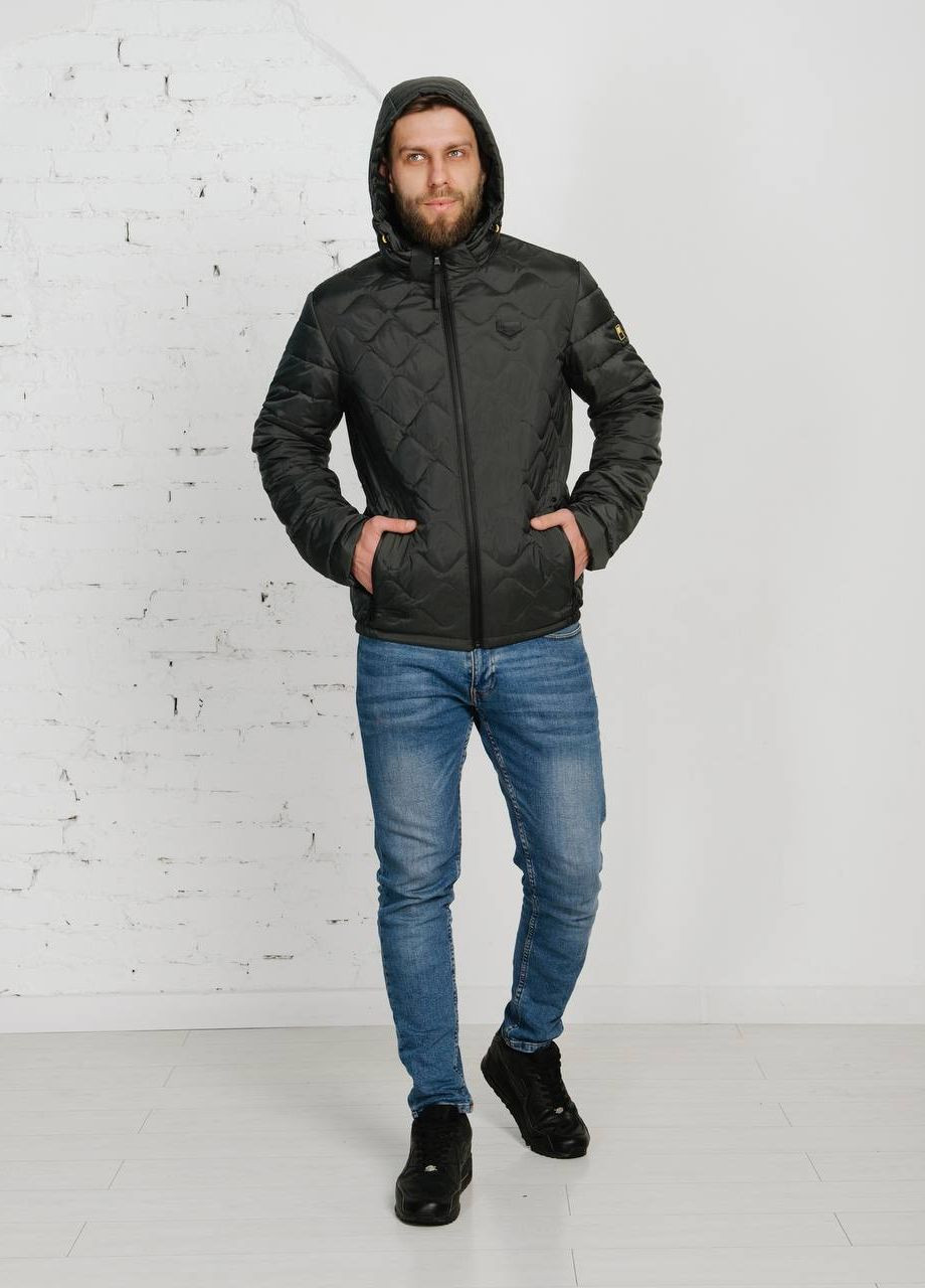 Оливковая демисезонная мужская куртка весенняя большого размера SK