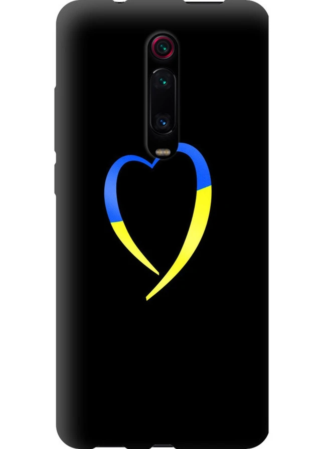 TPU чорний чохол 'Жовто-блакитне серце' для Endorphone Xiaomi Mi 9T Pro (258299098)