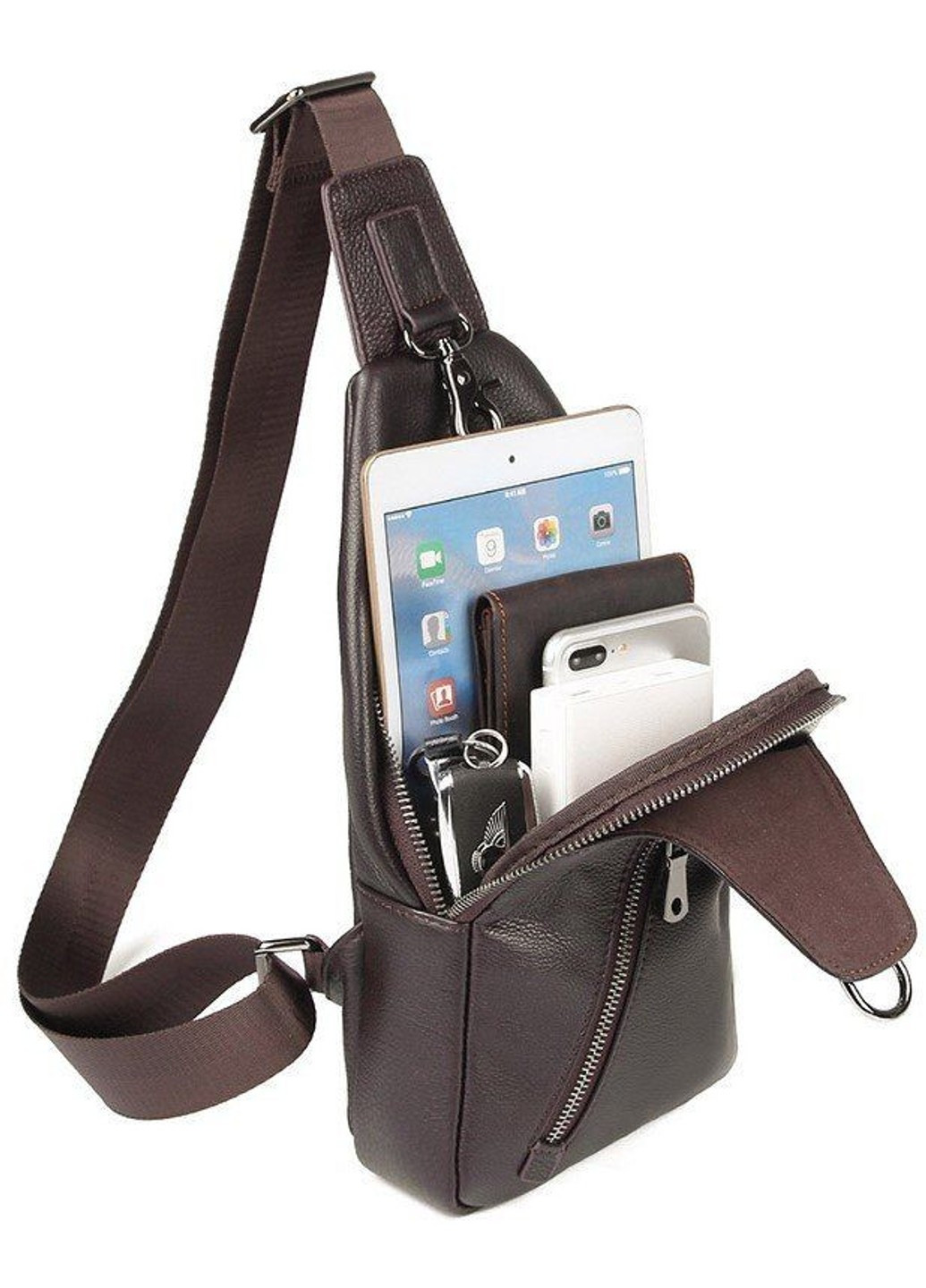 Мужская кожаная сумка слинг 14952 Vintage (262522790)