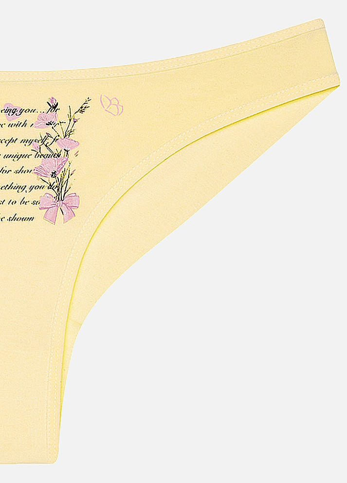 Жіночі трусики бразиліани колір жовтий ЦБ-00220509 Donella (259498439)