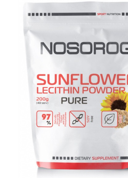 Лецитин Sunflower Lecithin Powder 200 g Nosorog Nutrition (259036441)