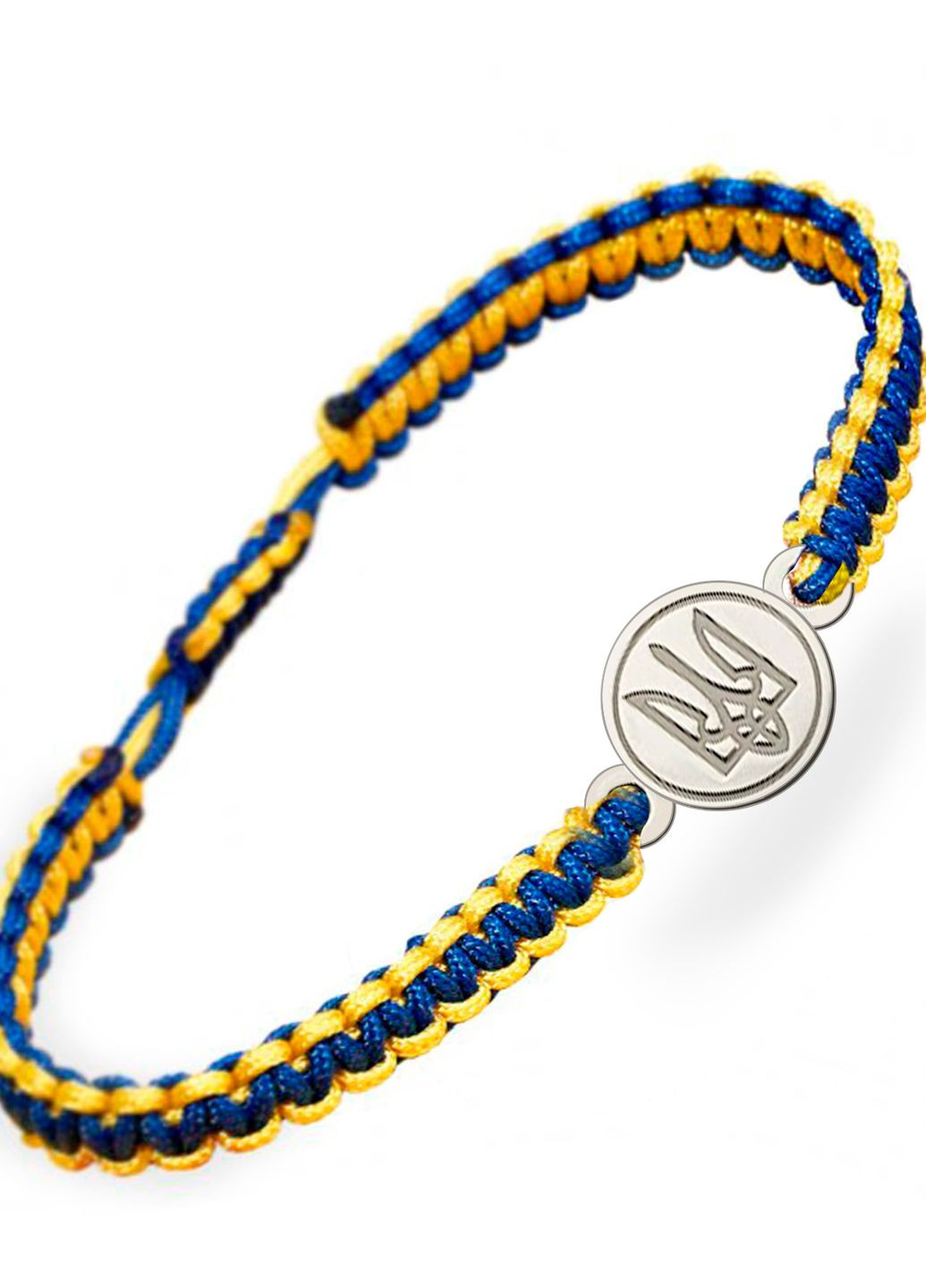 Серебряный браслет шамбала жёлто-синяя Герб Украины регулируеться Family Tree Jewelry Line (266038553)