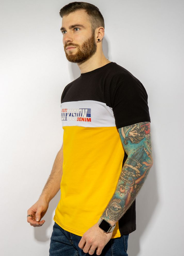 Бесцветная футболка с текстовым принтом (черно-желтый) Time of Style