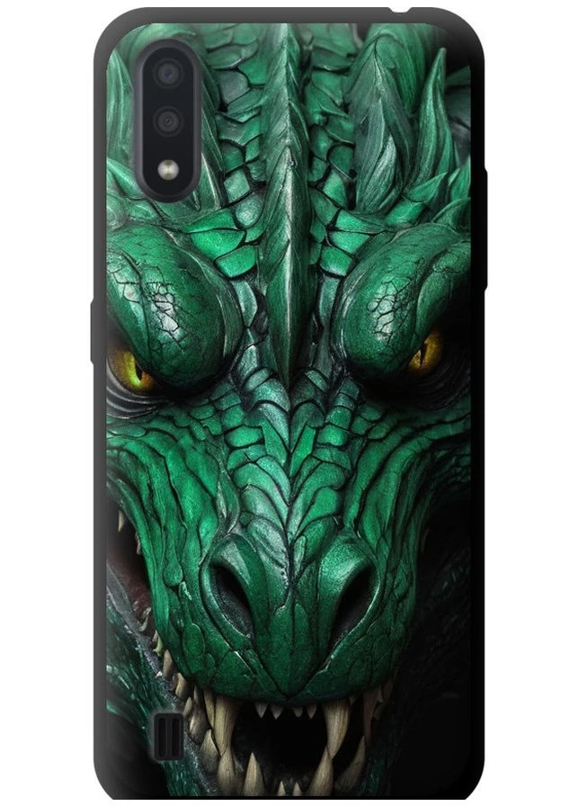 TPU черный чехол 'Зелёный дракон v2' для Endorphone Samsung Galaxy A01 A015F (275647747)