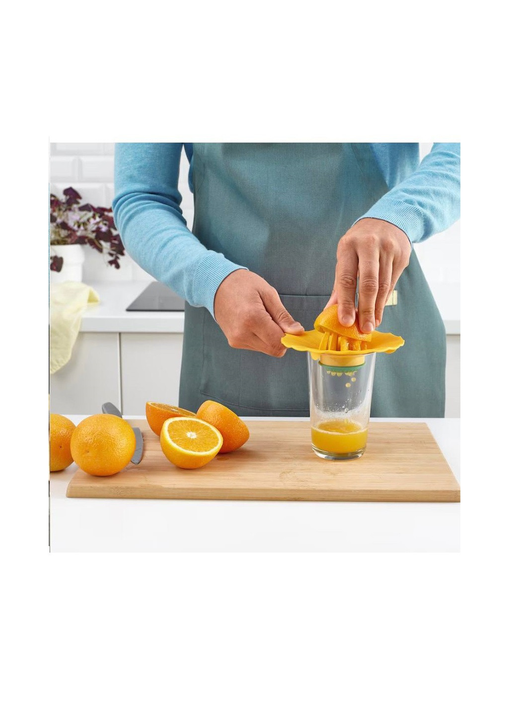 Соковитискач для лимона, яскраво-жовта/зелена, 15 см IKEA uppfylld (258417453)