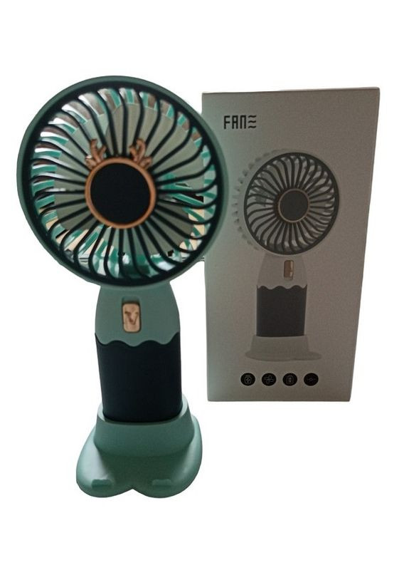 Вентилятор ручной аккумуляторный Mini Fan ZB088C USB Сине-бирюзовый No Brand (260264652)