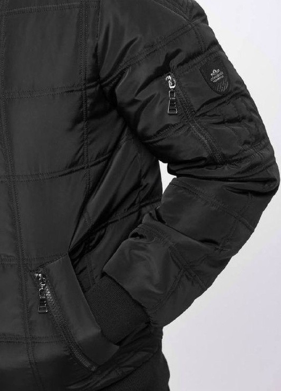 Чорна демісезонна чоловіча демісезонна куртка великого розміру SK