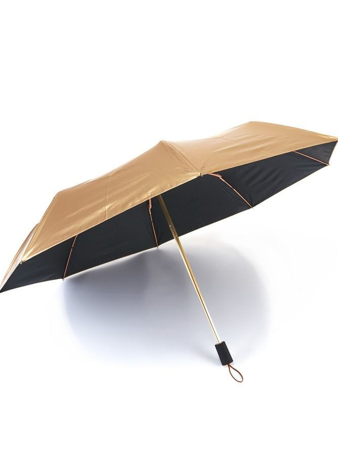Золота парасолька жіноча механічна №3265 складна на 8 спиць золотистий з чорним Parachase (262890238)