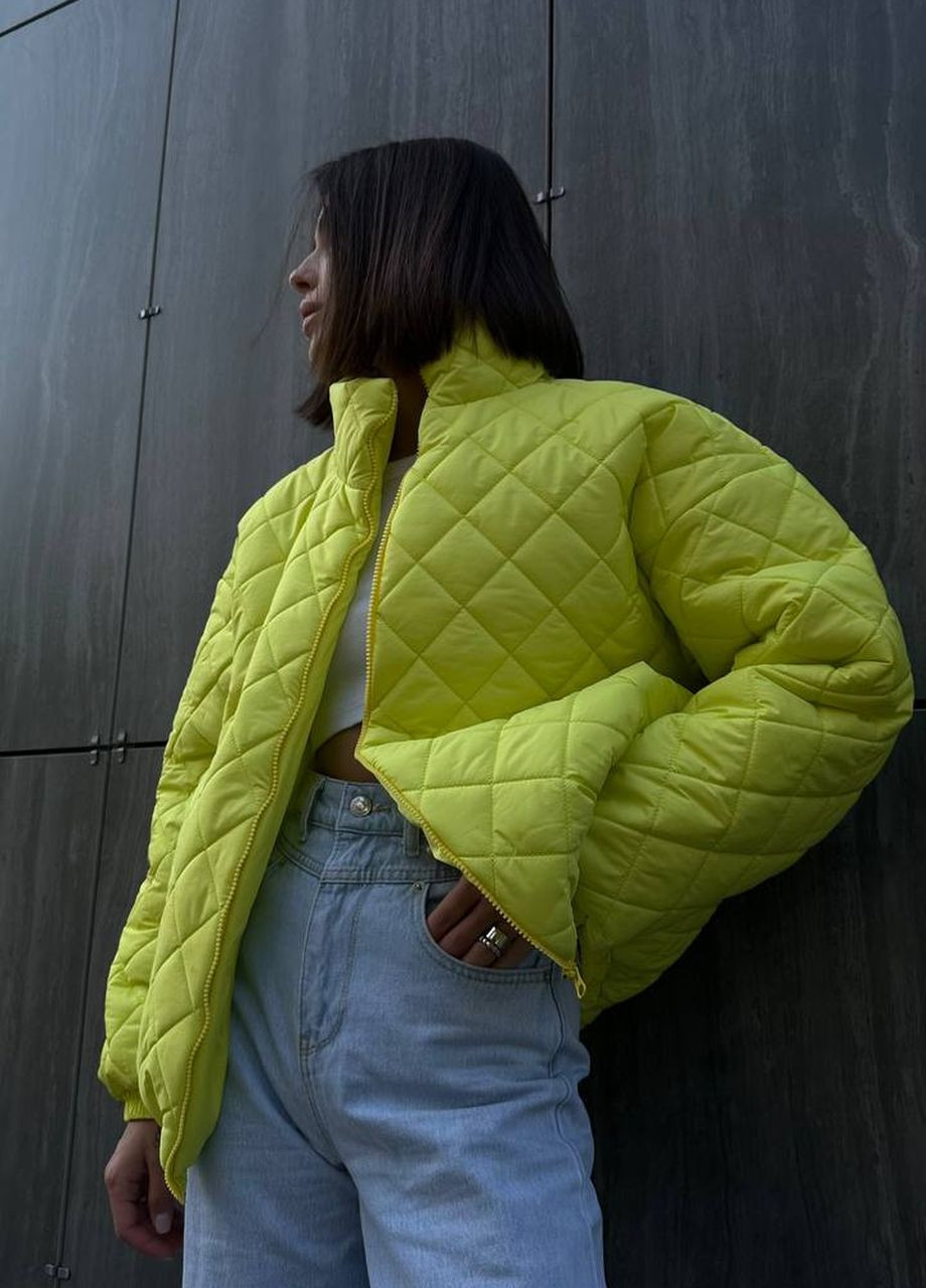 Желтый Куртка женская Стеганая No Brand