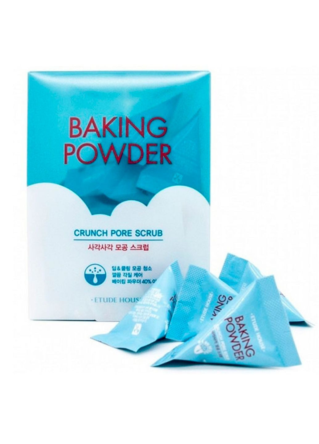 Скраб Baking Powder Crunch Pore Scrub для обличчя із содою упаковка 168 г Etude House (258705717)