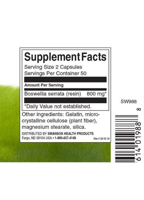 Boswellia 400 mg 100 Caps Swanson (264295786)