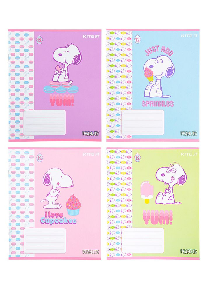 Зошит в косу лінію 12 аркушів Peanuts Snoopy колір різнокольоровий ЦБ-00197348 Kite (260529433)