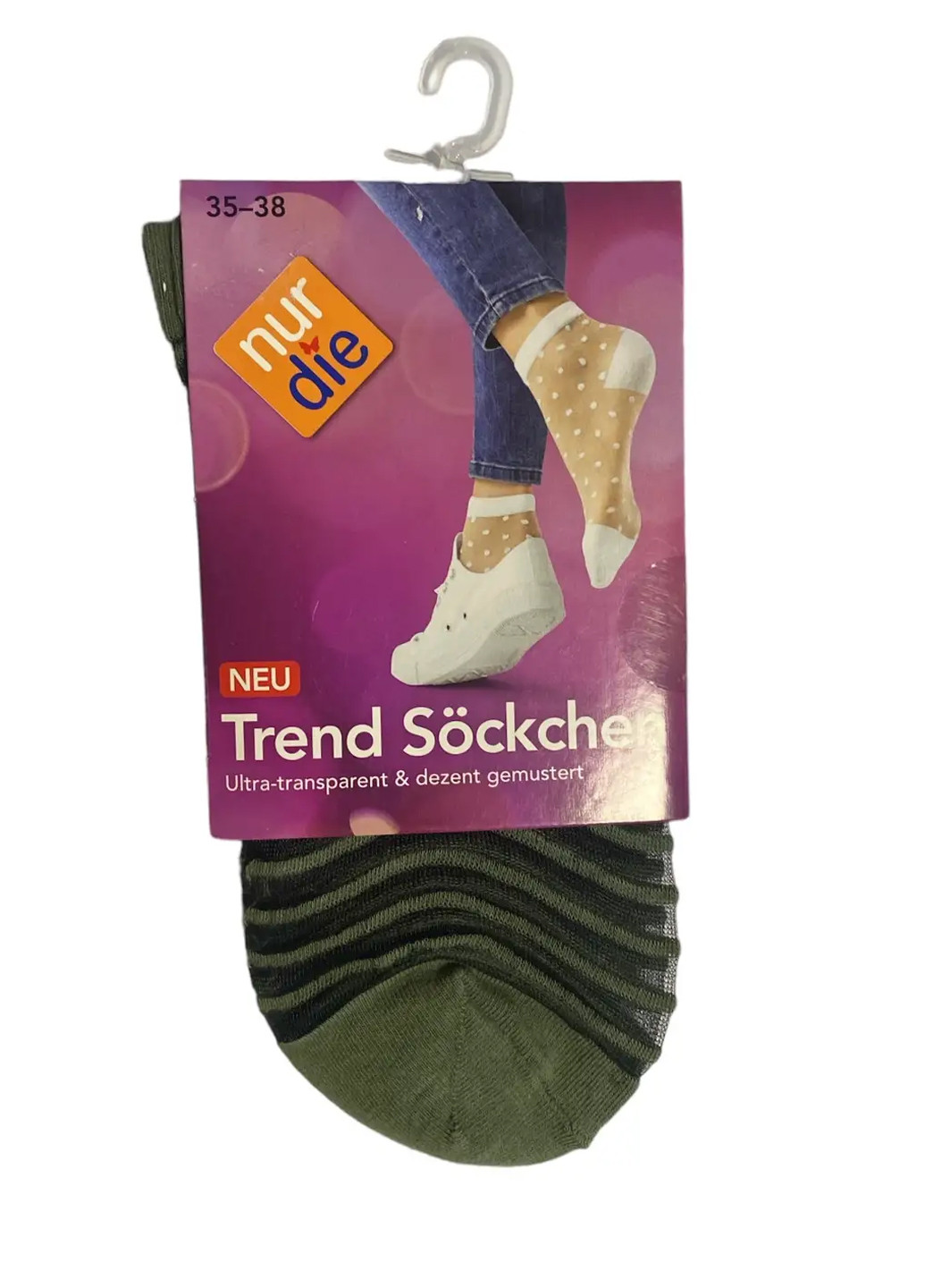 Жіночі шкарпетки Trend р.35-38 Зелений/Смужка () Nur Die 615871 (277979022)